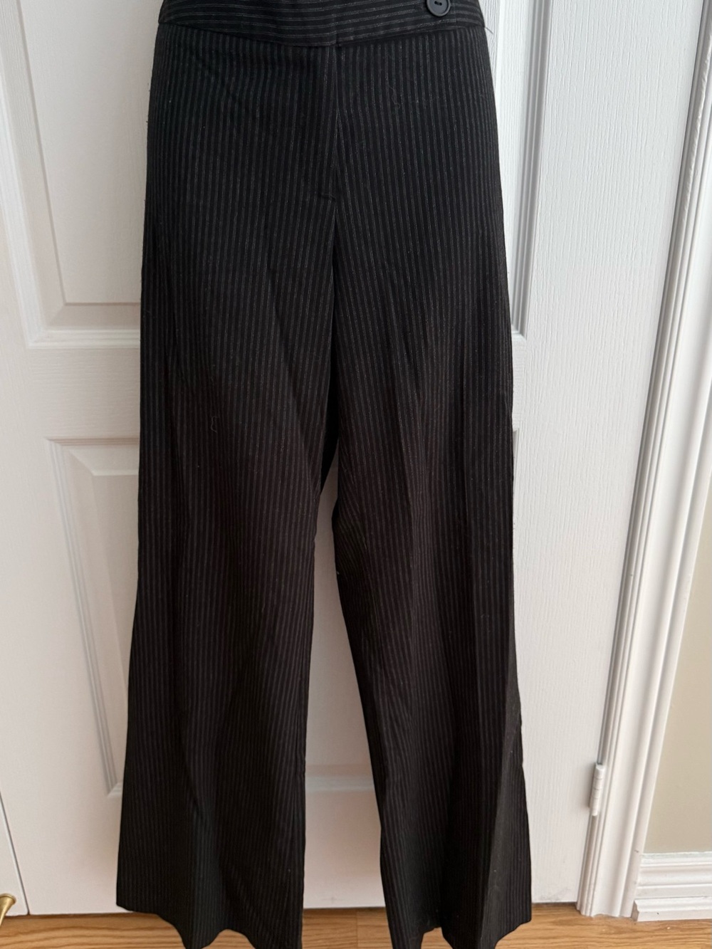 Ricki's Black Pinstripe Wide-Leg Trousers